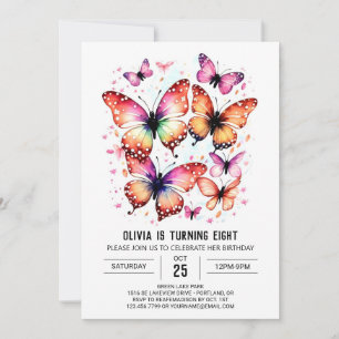 Invitation Printable Fille papillon Anniversaire