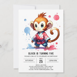 Invitation Printable Joyeux Singe Anniversaire