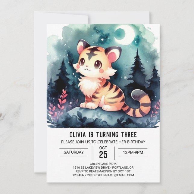 Invitation Printable Sweet Tiger Anniversaire (Devant)