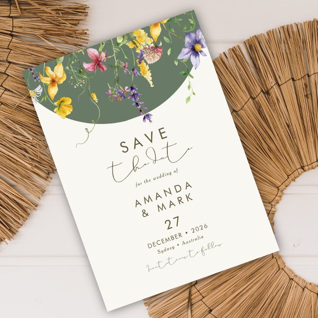 Invitation Printemps Automne Boho Fleur sauvage Bloom Whimsic (Créateur téléchargé)