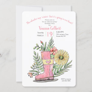 Invitation Printemps dans notre coeur fête d'anniversaire