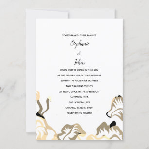 Invitation Printemps Été Feuilles Boho Boho Minimal Mariage