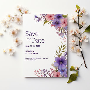 Invitation Printemps été lavande rose floral Enregistrer la d