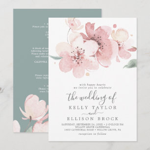 Invitation Printemps Fleur de cerisier tout en un Mariage