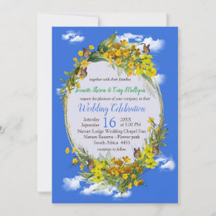 Invitation Printemps fleurs Butercup dans les nuages