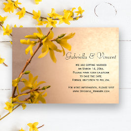Invitation Printemps Jaune Forsythia Mariage Enregistrer la d