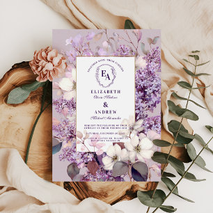 Invitation Printemps Lilac Fleur Romantique Floral Célébratio
