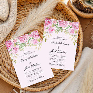 Invitation printemps Soft rose Floral élégant mariage