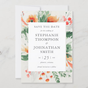 Invitation Printemps Watercolor Fleur sauvage Wedding Enregis