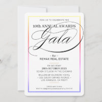 PRIX GALA DÎNER affaires moderne arc-en-ciel noir