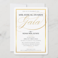 PRIX GALA DÎNER affaires moderne élégant or