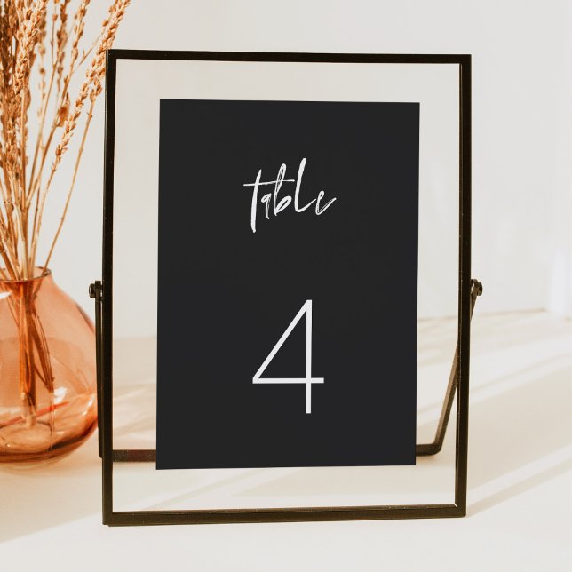 Invitation PRIYA Moderne Edgy Black Minimalist Numéro de tabl (Créateur téléchargé)