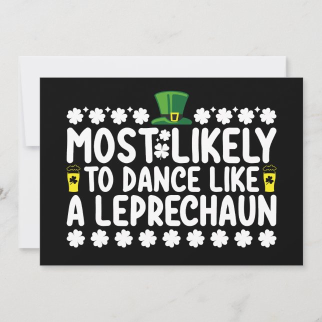 Invitation Probablement De Danse Comme Un St patrick Leprecha (Devant)