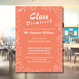 Invitation Professeur à l'école de retraite Classe D renvoie