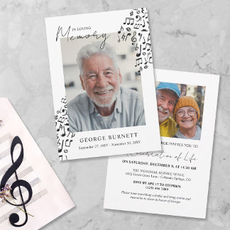 Invitation Professeur de musique Notes de musicien En souveni