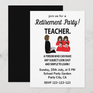 Invitation Professeur Tuteur École Fête de Retraite Professeu