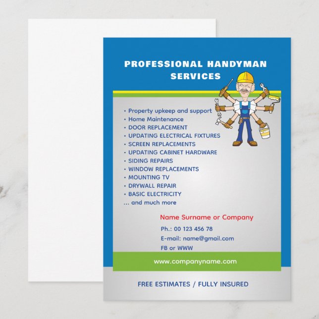 Invitation Professional Home Maintenance Flyer Template (Devant / Derrière)