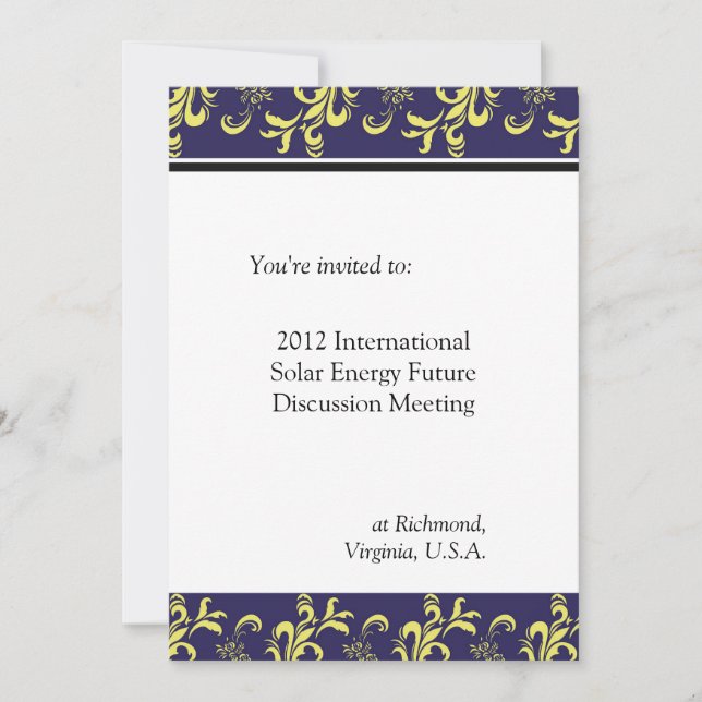 Invitation professionnel, international, réunion d'entreprise (Devant)