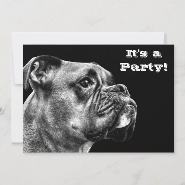 Invitation Profil de chien de boxeur (Devant)