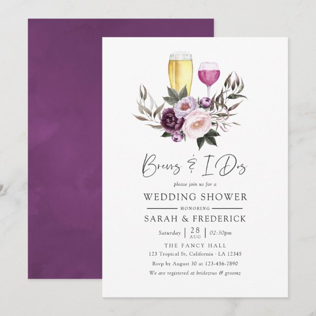 Invitation Profonds mélanges floraux de velours avant les je  (Devant / Derrière)