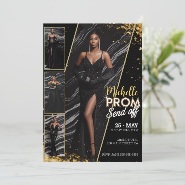 Invitation PROM PERSONNALISÉ ENVOI Photo Mode glamour (Debout devant)