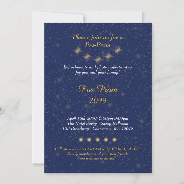 Invitation Prom, Prom, Quinceanera, Sweet-seize, (Devant)