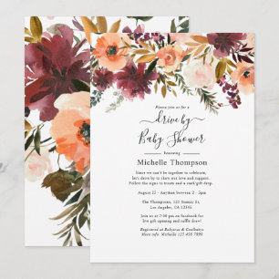 Invitation Promenade Bordo Peach par la mariée ou le Baby sho