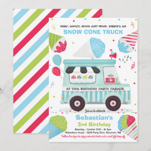 Invitation Promenade D'Anniversaire De Snow Cone Par Annivers