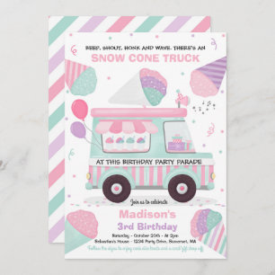 Invitation Promenade D'Anniversaire De Snow Cone Par Annivers