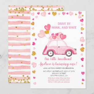 Invitation Promenade de ballons roses pour l'anniversaire de 