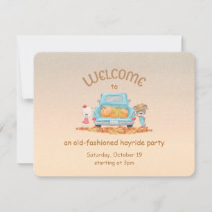 Invitation Promenade en hayride personnalisée Ours de bienven
