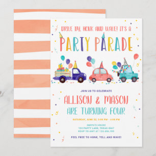 Invitation Promenade Par Anniversaire Parade Jumeaux Jumeaux 