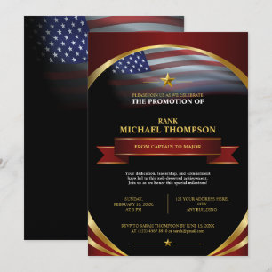 Invitation Promotion de l'US Marine Drapeau américain Or No