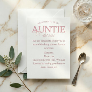 Invitation Promue Grande Tante Cérémonie de Bébé 2026