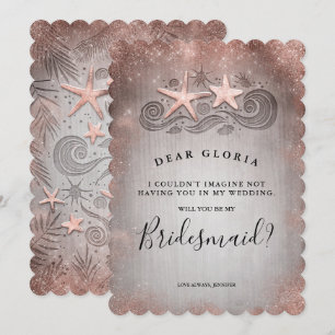 Invitation Proposition d'aide d'or Rose de plage Tropical
