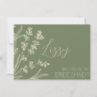 Invitation Proposition de demoiselle d'honneur vert olive et 