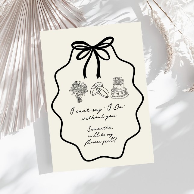 Invitation Proposition de Fille Florale de Bow tirée à la mai (Créateur téléchargé)