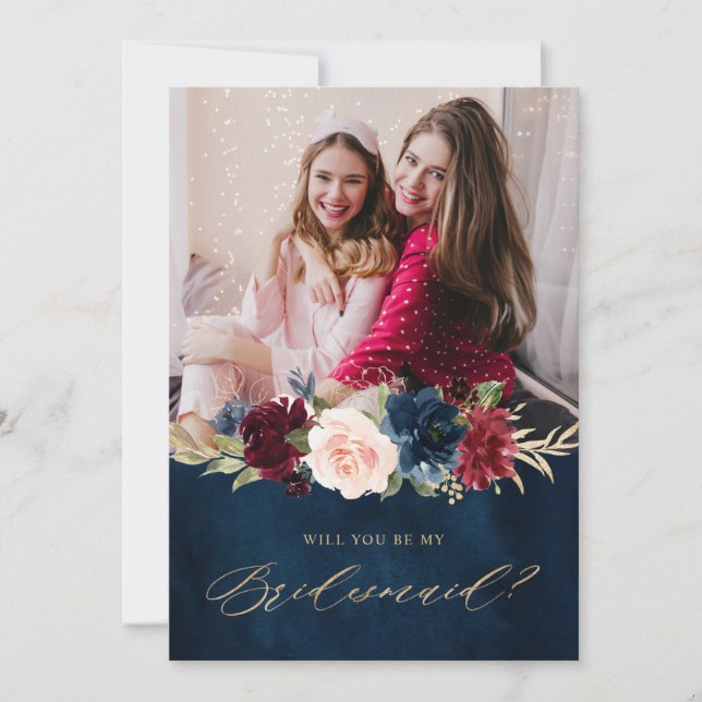 Invitation Proposition de la Bridesmaid Floral Russe de la ma (Devant)