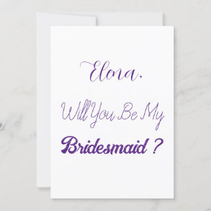 Invitation Proposition de la domestique Mariage élégant viole