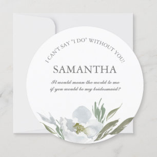 Invitation Proposition de la servante florale Aquarelle Vert 