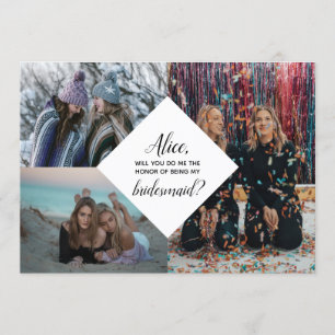 Invitation Proposition de photo de Bridesmaid Collage de diam