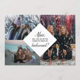 Invitation Proposition de photo de Bridesmaid Collage de diam
