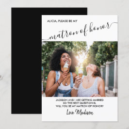 Invitation Proposition de photo noir et blanc de Matron d'hon