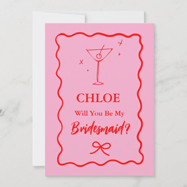 Invitation Proposition De Sirène D'État Rose Et Rouge Retro (Devant)