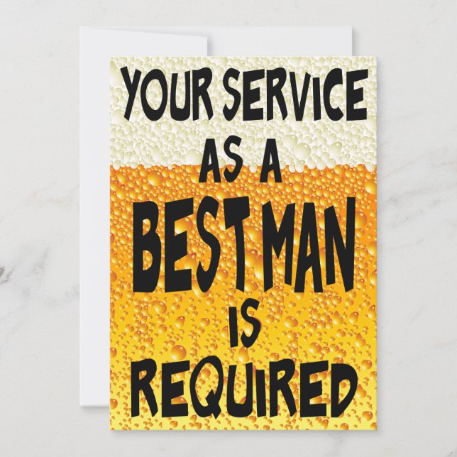 Invitation Proposition drôle de meilleure bière homme (Devant)