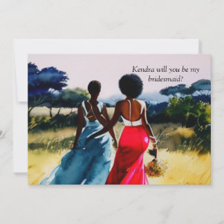 Invitation Proposition d'une Bridesmaid africaine