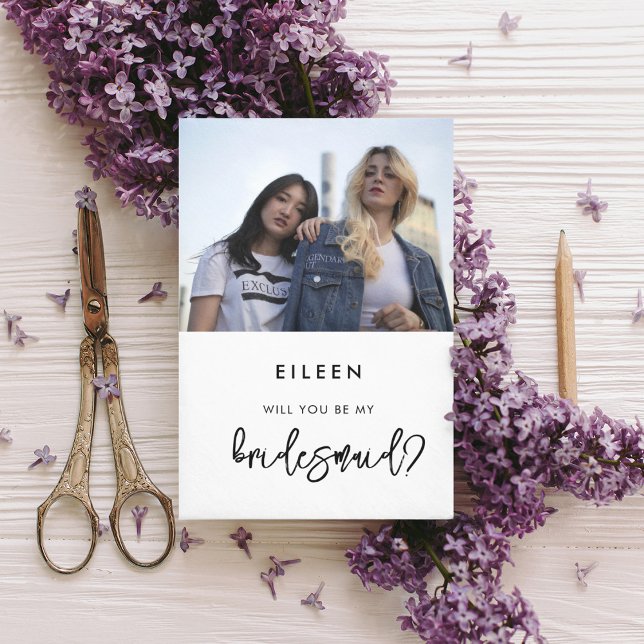 Invitation Proposition moderne contemporaine de Bridesmaid ca (Créateur téléchargé)