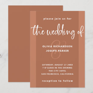 Invitation Proposition moderne   Mariage couleur cuivre et bl