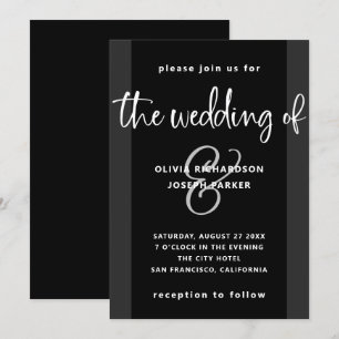 Invitation Proposition moderne   Mariage noir et blanc