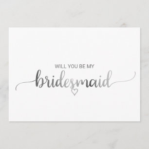 Invitation Proposition simple de calligraphie à huile d'argen